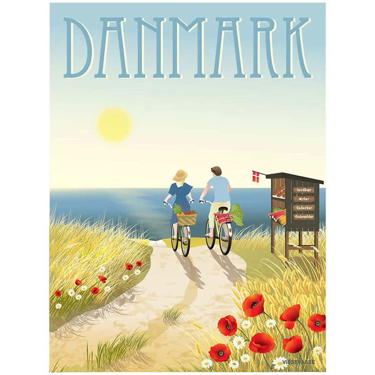 Vissevasse Plakat - 50x70 cm - Danmark - Sommerliv