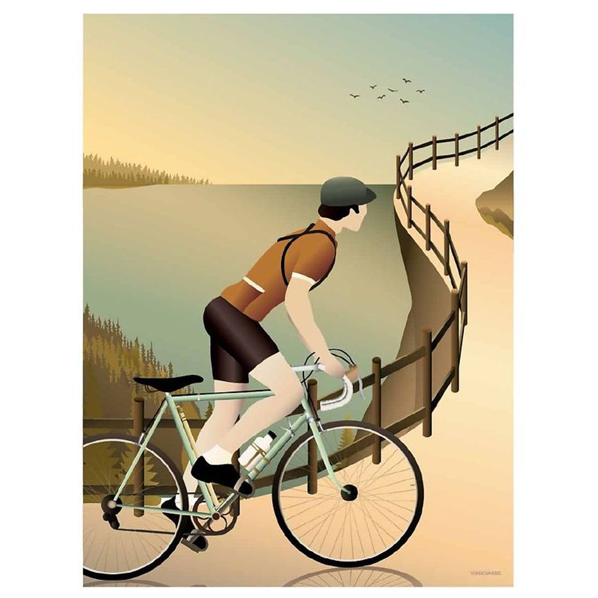 Vissevasse Plakat - 50x70 - Cycling In The Hills