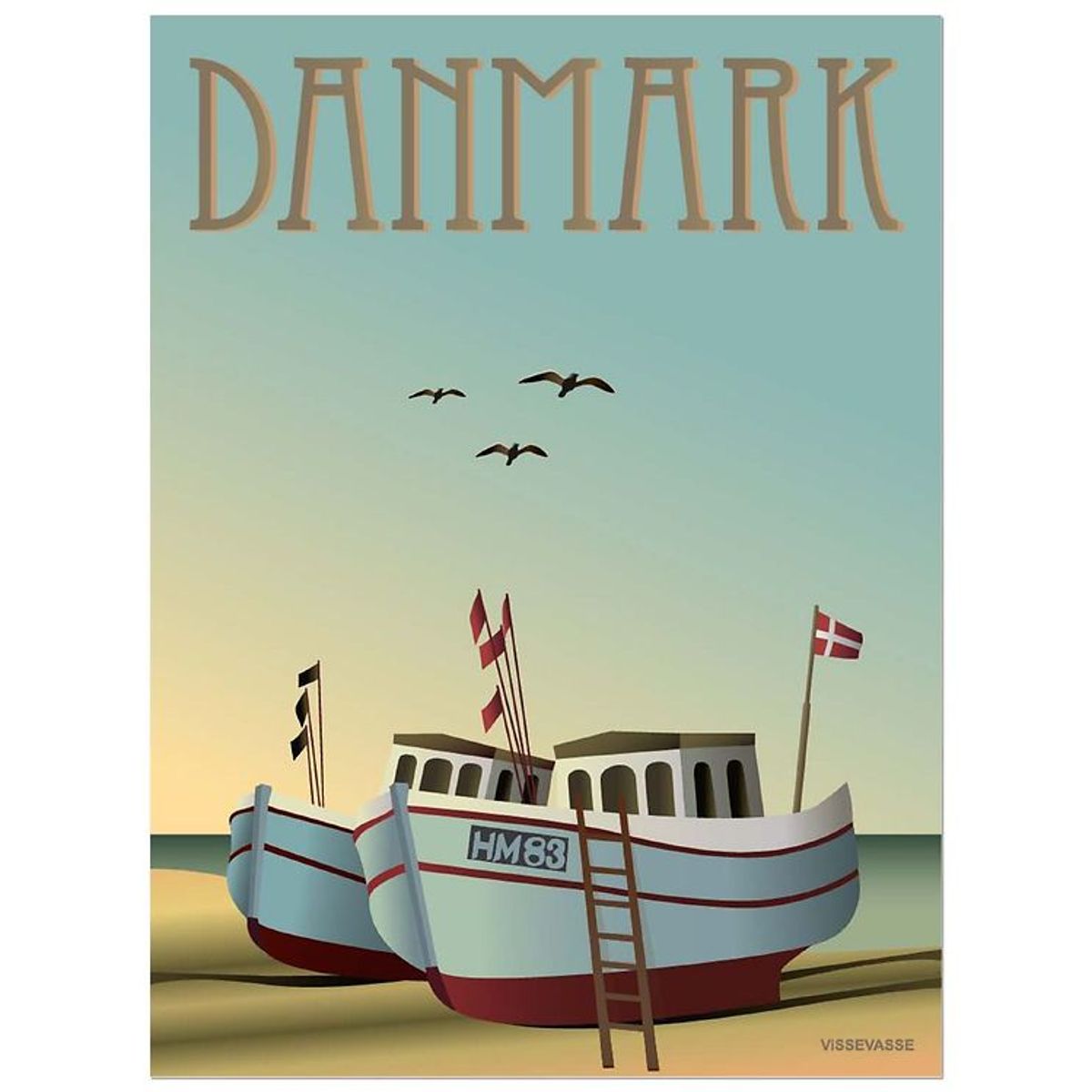 Vissevasse Plakat - 50x70 - Danmark - Fiskebådene