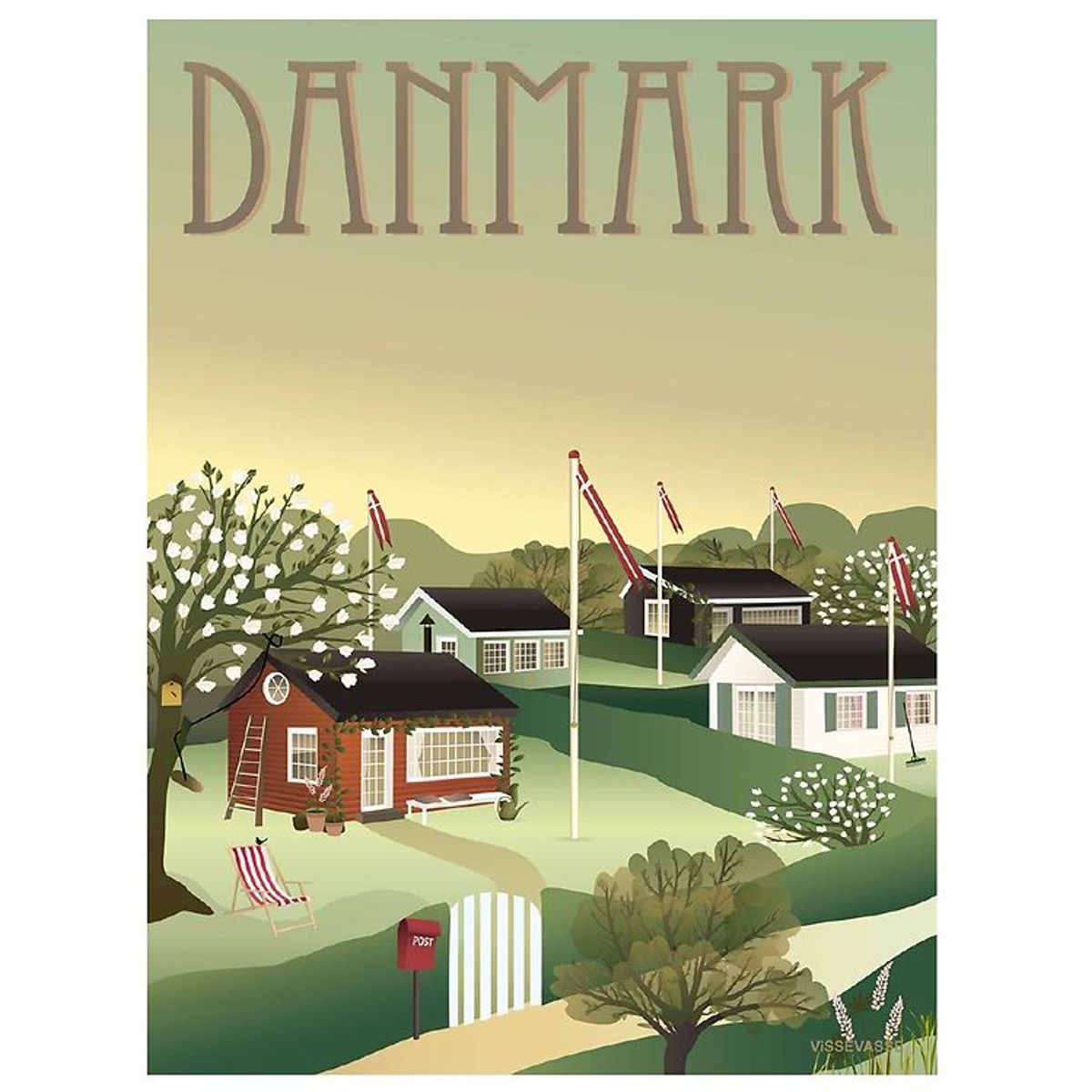 Vissevasse Plakat - 50x70 - Danmark - Kolonihaverne