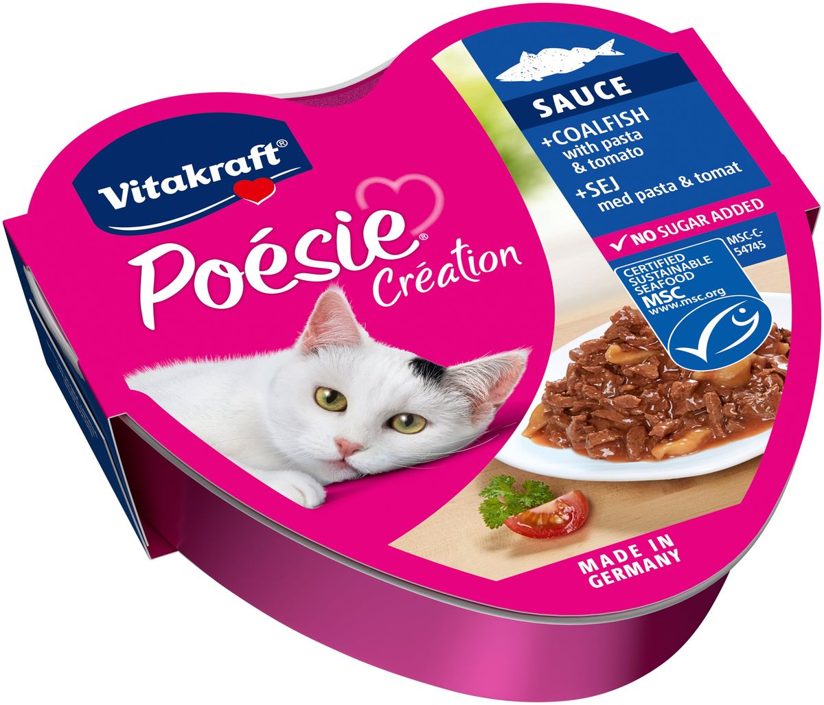 Vitakraft Poésie® Création med lyssej, pasta og tomatsauce