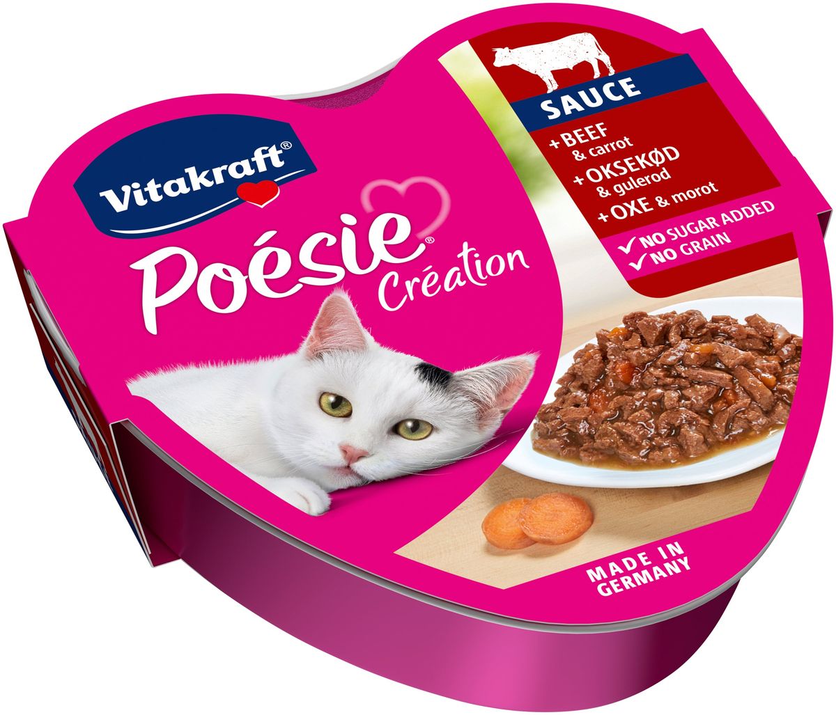 Vitakraft Poésie® Création med oksekød og gulerødder i sauce vådfoder til kat