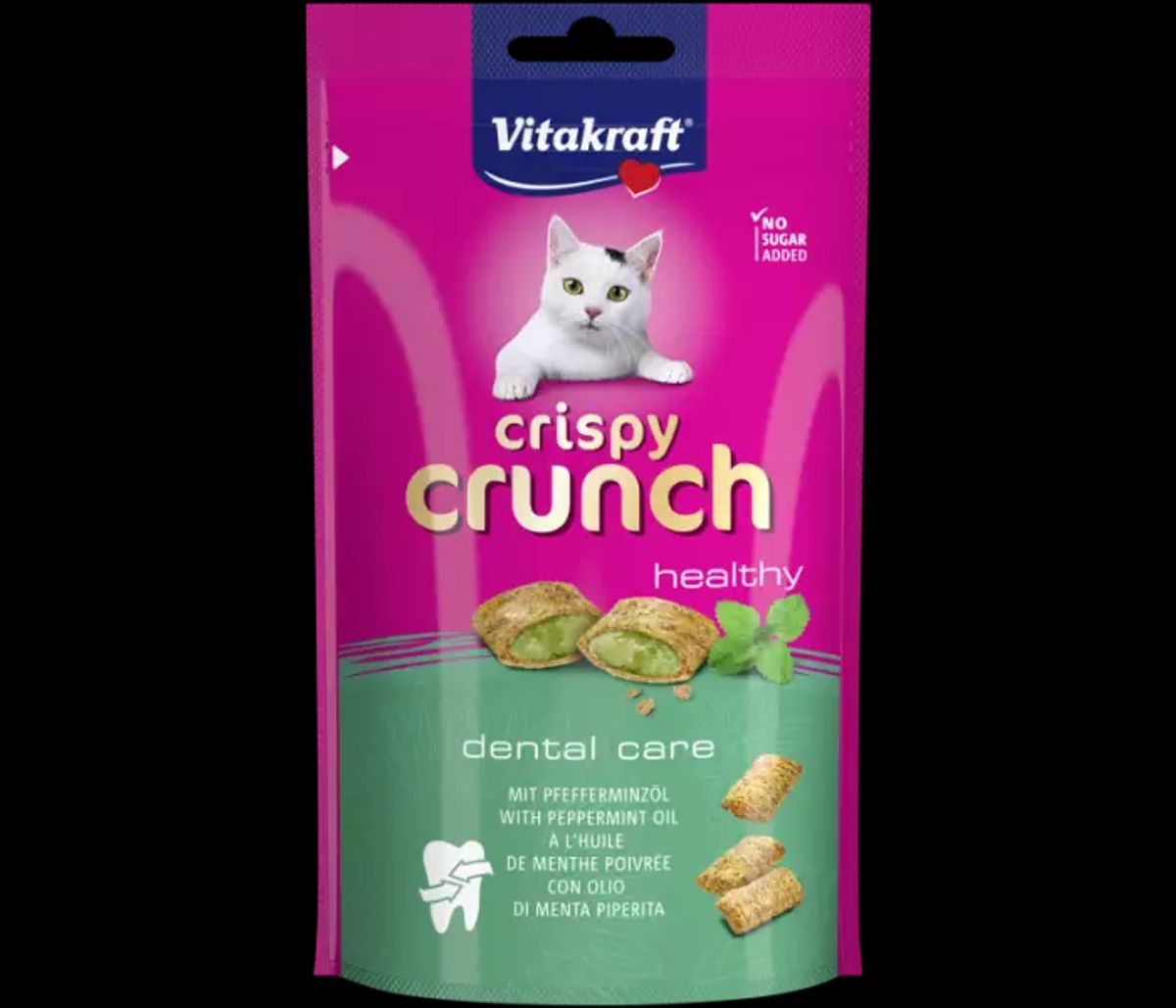 Vitakraft Vitakraft Crispy Crunch med pebermynteolie 60gKattegodbider