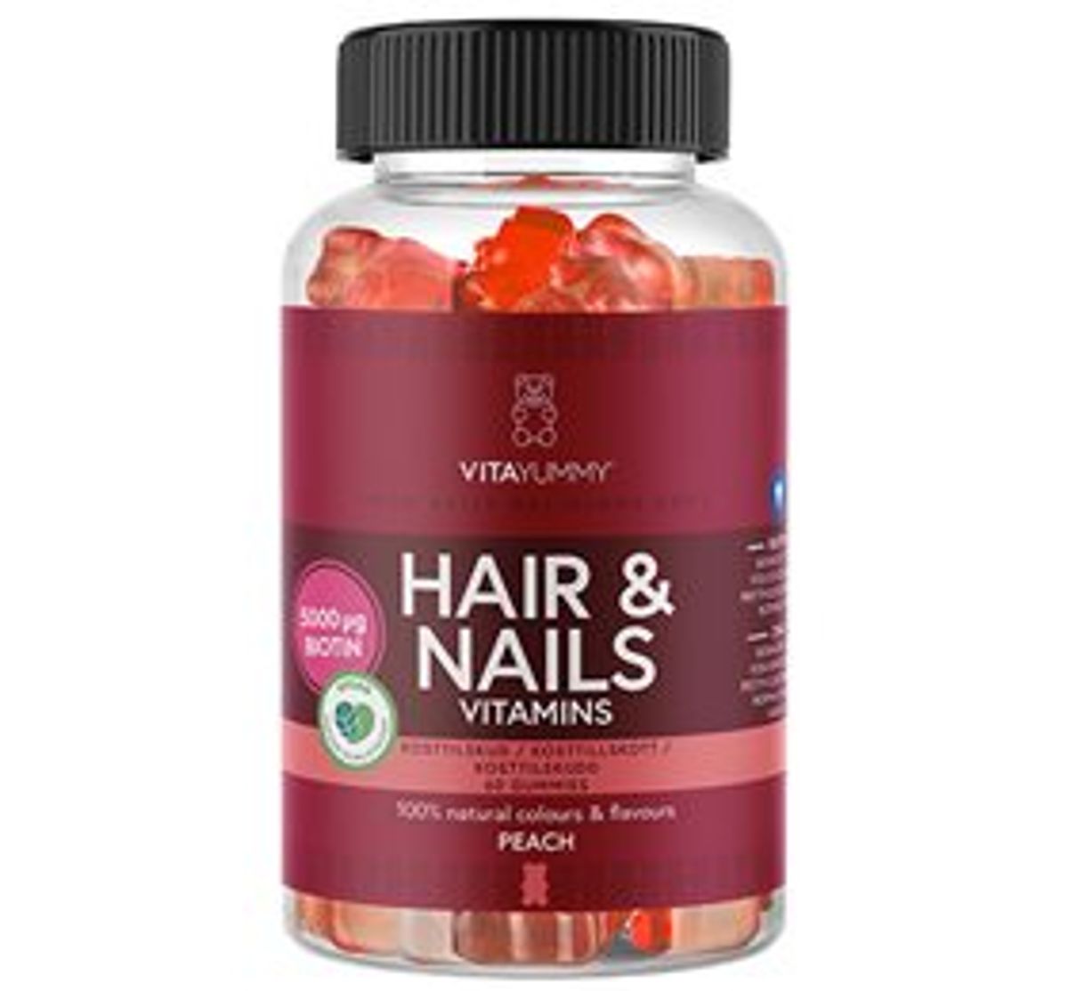 VitaYummy Hair & Nails Peach 60 gum.