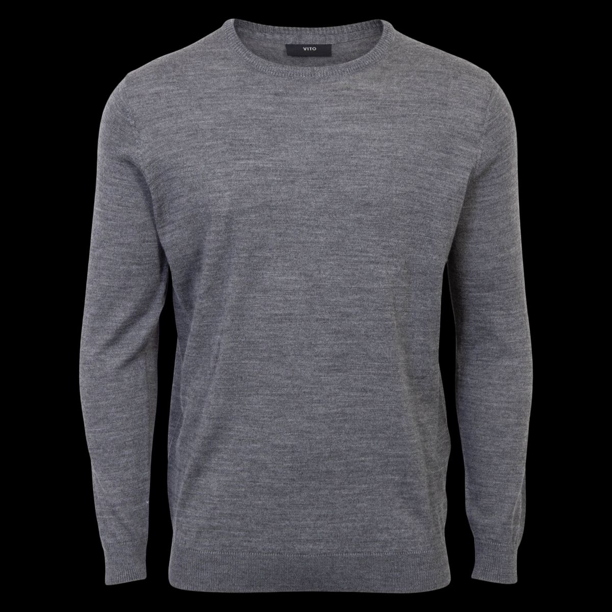 Vito Gordon Herre Striktrøje i merinouldmix - Grey mix - 3XL