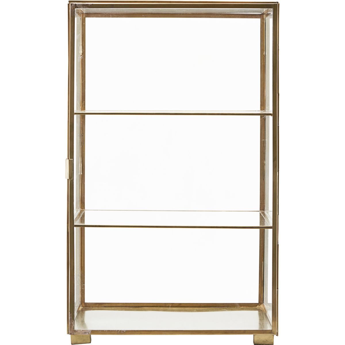 Vitrineskab, HDGlass, Messing - Brass / Brass , Shelf: Glass / l: 35 cm, w: 35 cm, h: 56.5 cm