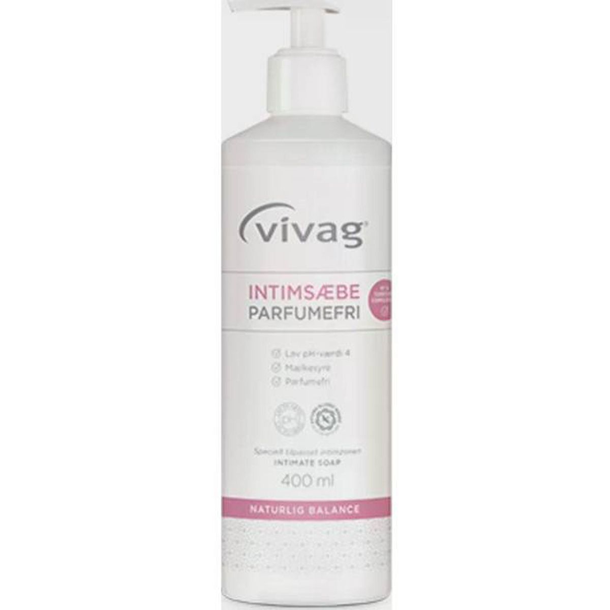 Vivag intimsæbe parfumefri naturlig balance 400ml