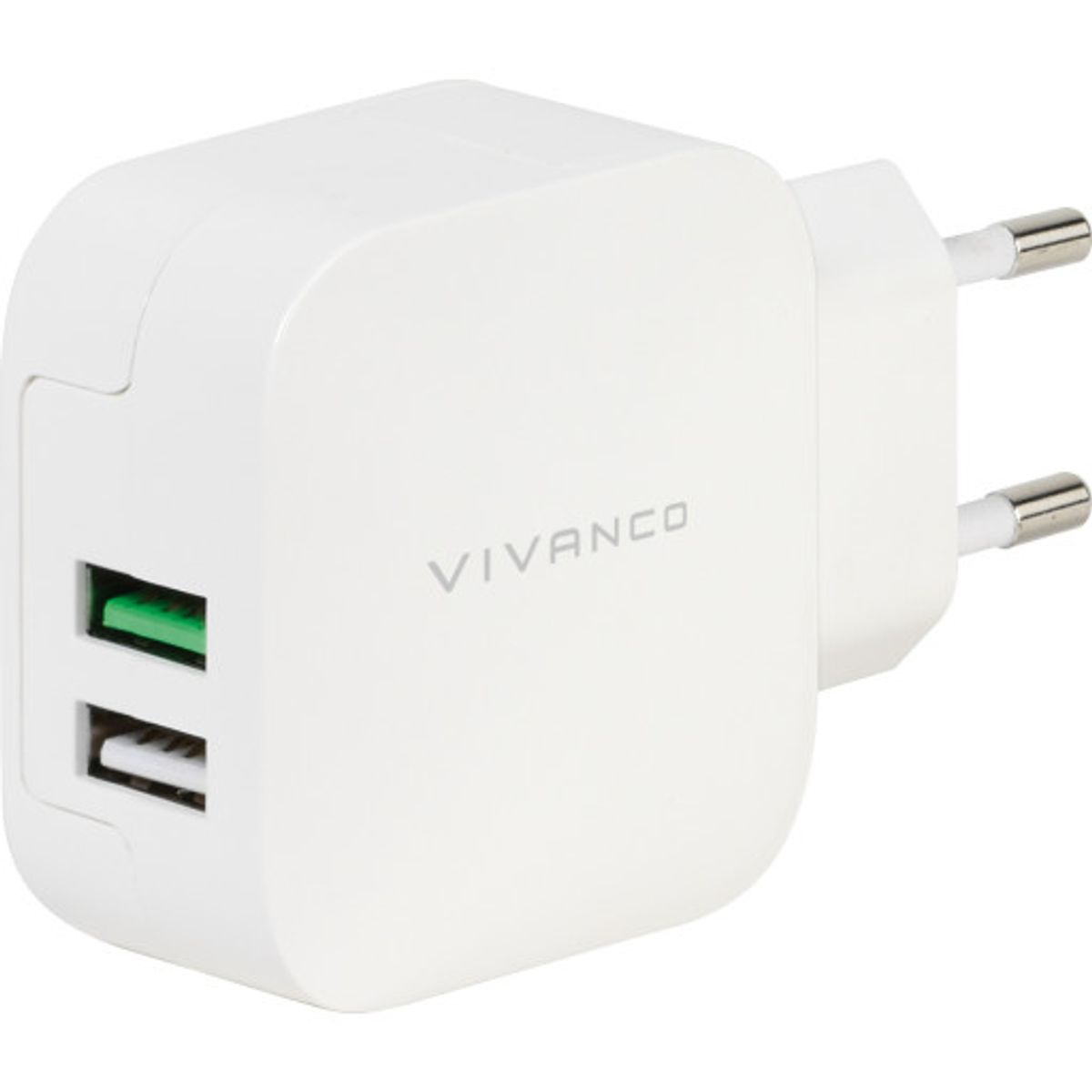 Vivanco opladeradapter til 2 stk. USB-A med Smart IC, 17W