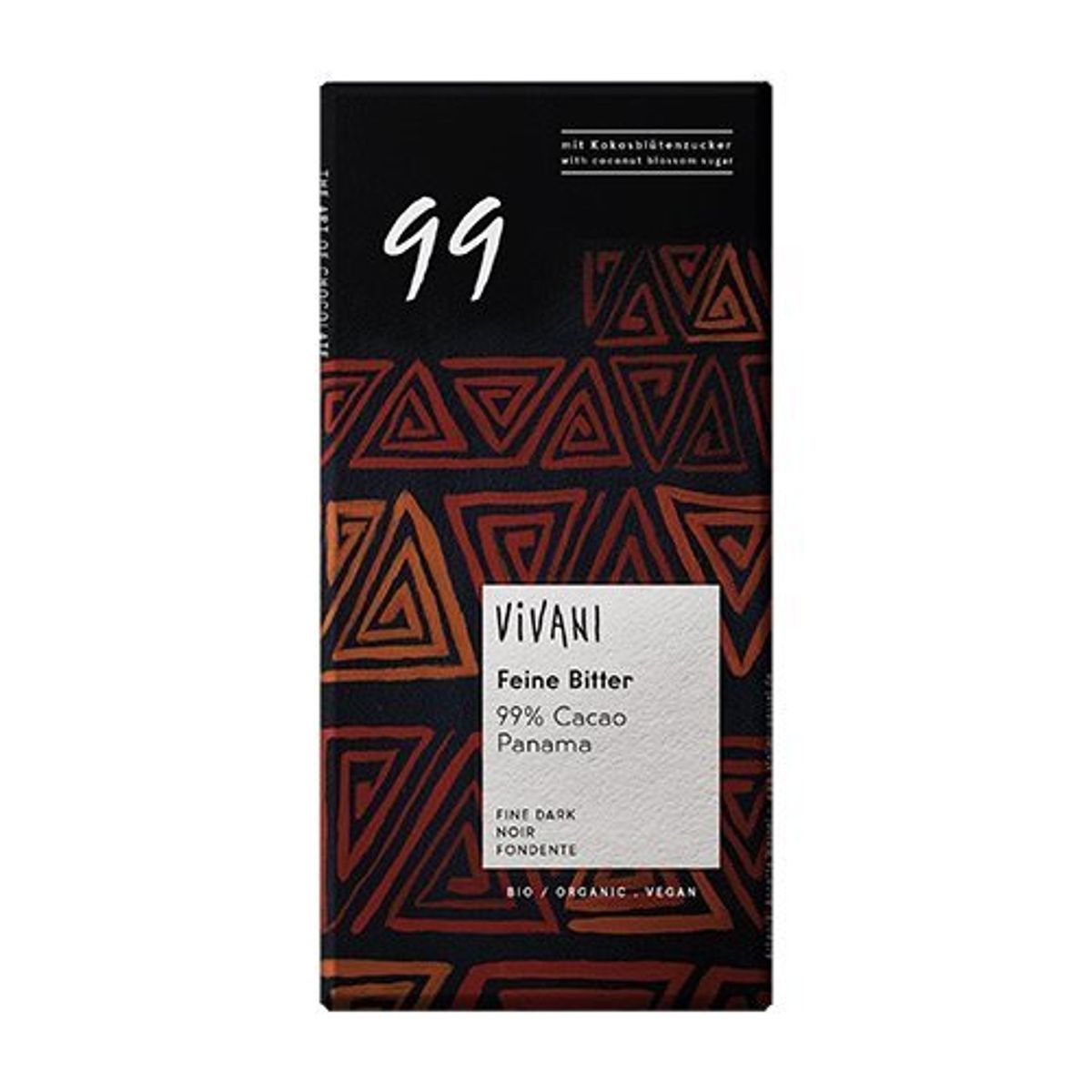 Vivani 99% mørk chokolade, 80g