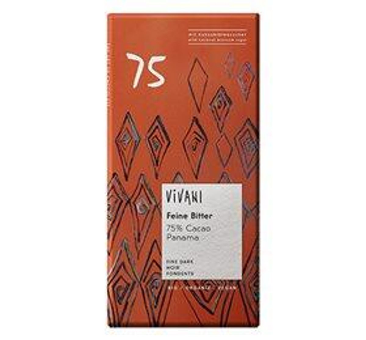 Vivani Panama chokolade mørk Ø 75% - 80 g.