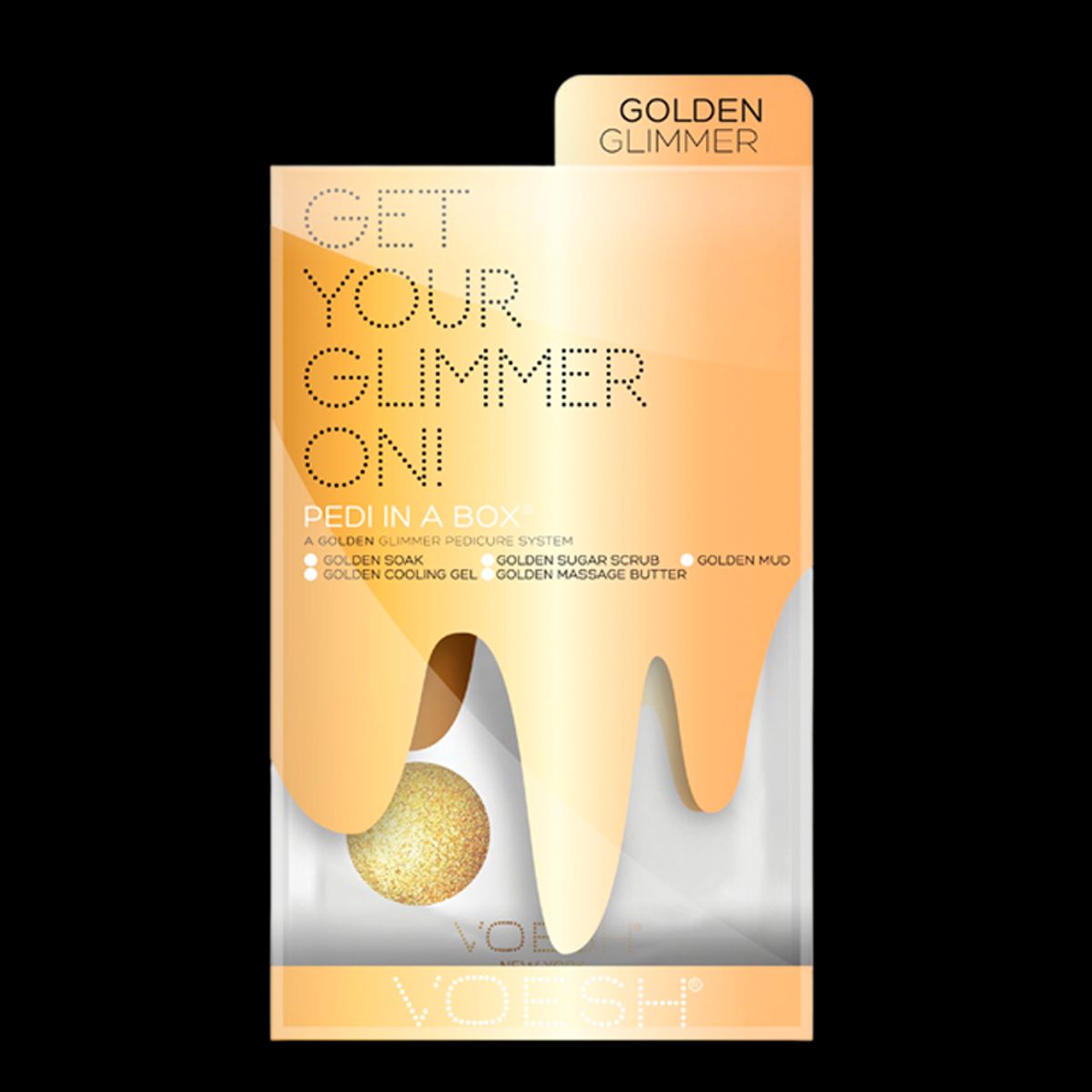 VOESH Pedi In A Box Deluxe 5 Step Pedicure Golden Glimmer (1 stk)