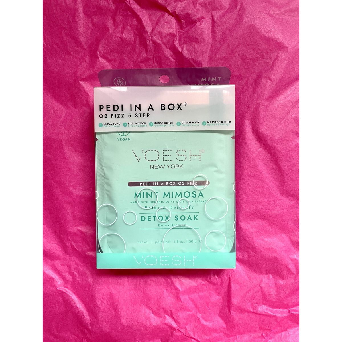 Voesh Pedi In A Box, Mint Mimosa O2 Fizz