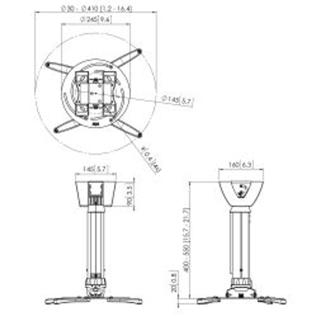 Vogel's Vogelspro Ppc 2540 Projector Ceiling Mount Teles 40-55cm Sil - Diverse