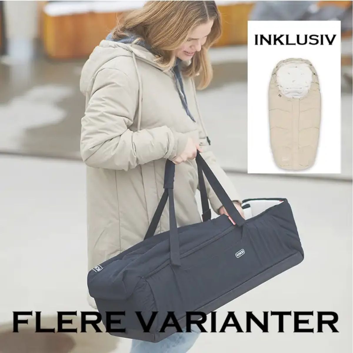 Voksi Carry me Inkl. Move Light - Grey Cream - Black Wings