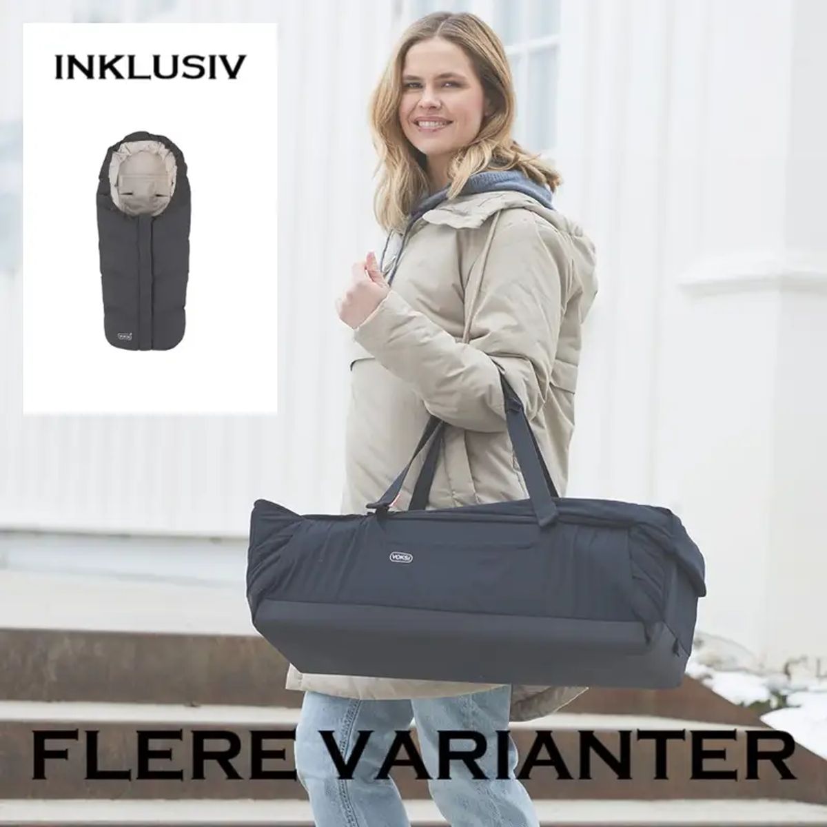 Voksi Carry me Inkl. Voksi Move Black Eller Grey - Black Cream - Black