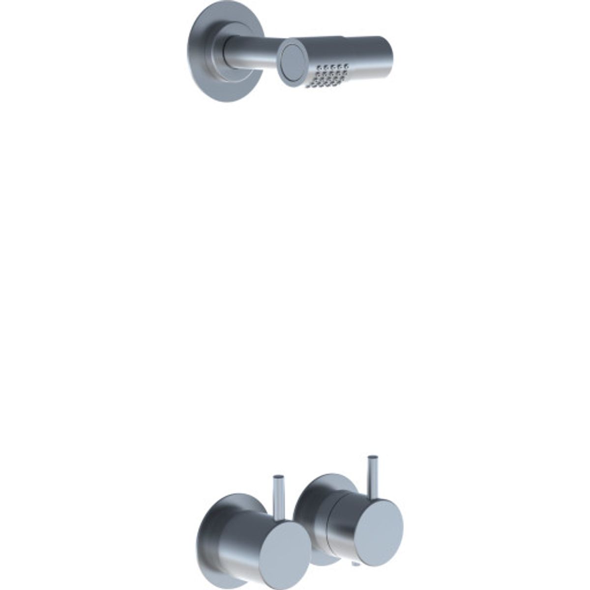 VOLA Indbygningstermostat med løs afgangsmuffe Hovedbruser, 115 mm Børstet krom 20 3/4''RG/PEX