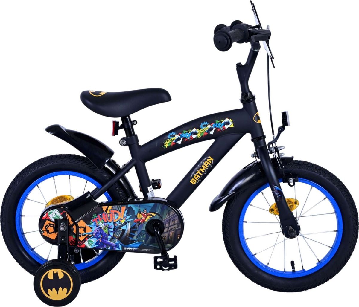 Volare - Børnecykel Med Støttehjul - 14" Tommer - Batman - Mørkeblå