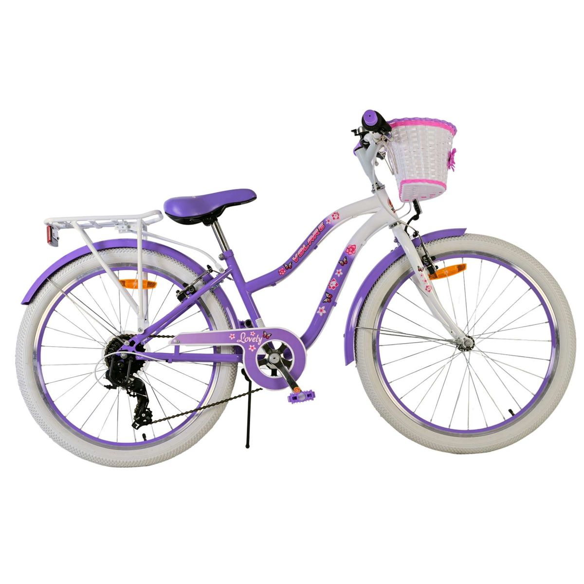 Volare Lovely - Børnecykel 24" - 7 gear - Lilla