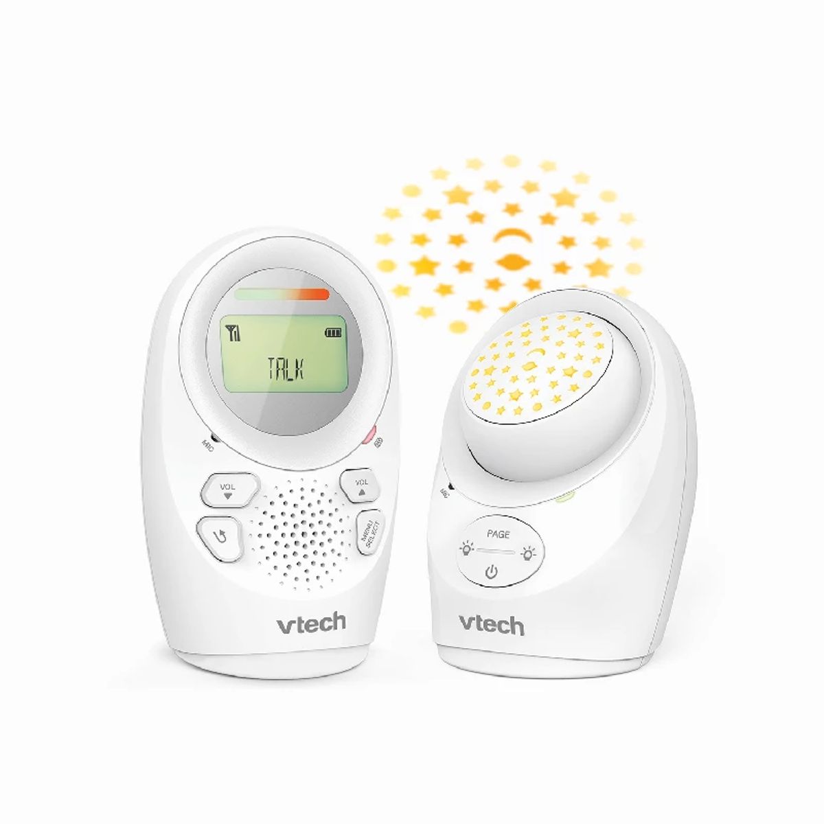 Vtech Dm1212 Babyalarm med Natlys og Projektering af lys