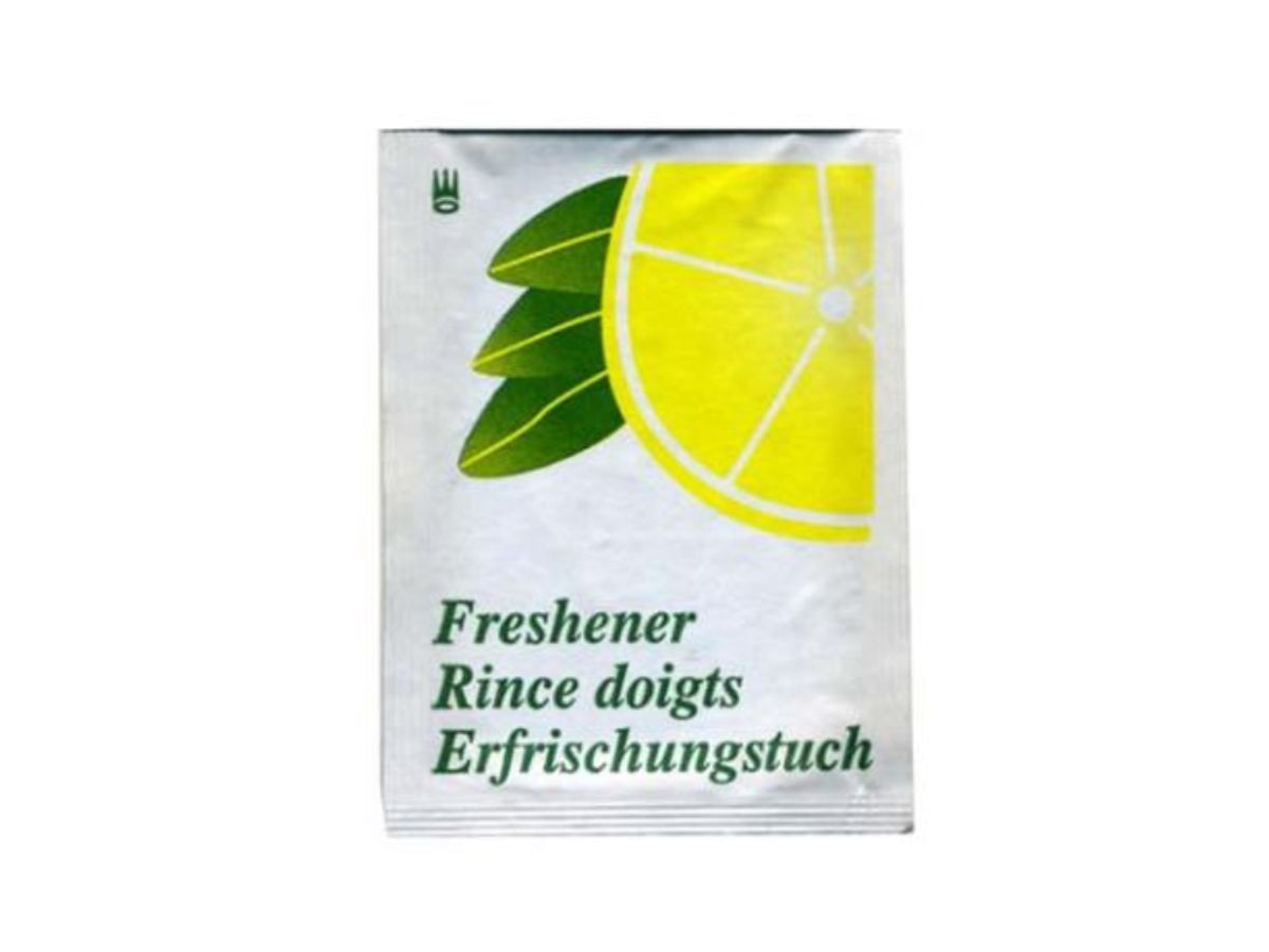 Vådserviet Freshener Lemon 6x8cm Enkeltpakket 1000 stk