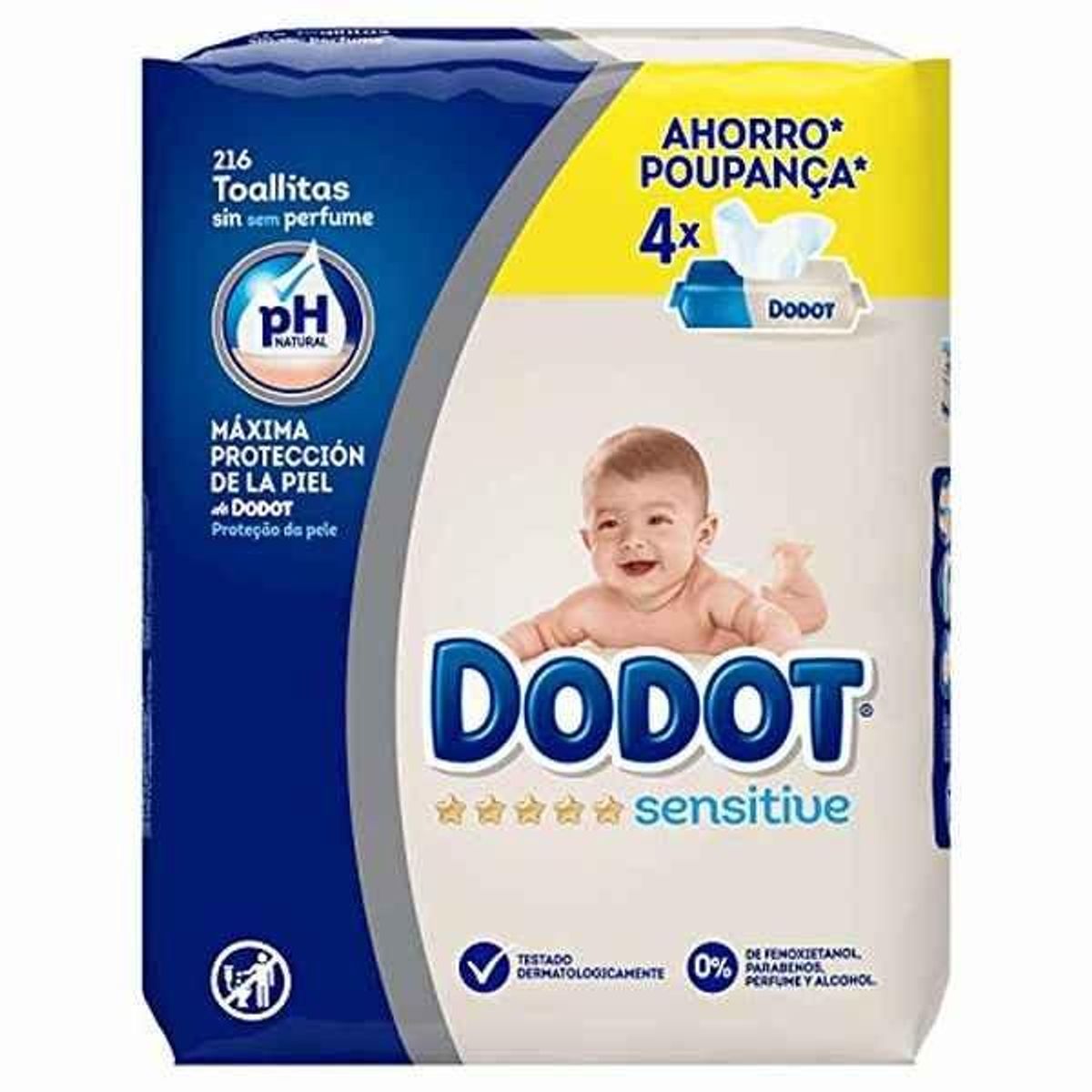 Vådservietter Sensitive PH Dodot 216 uds