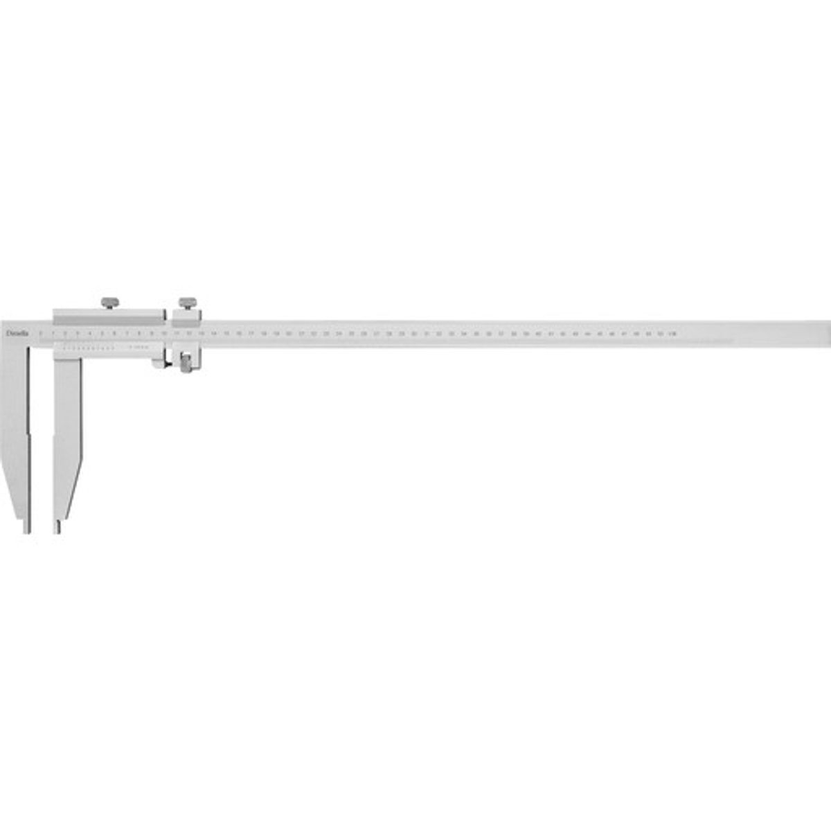 Værkstedsskydelære m/finjustering 0-750 x 0,05 mm, 150 mm kæber