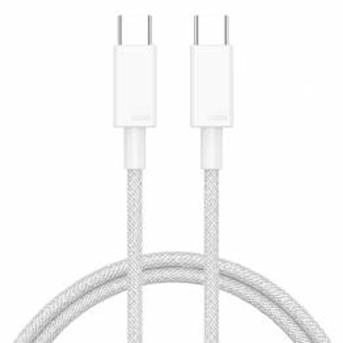 Vævet USB-C kabel 100W PD opladningskabel - Hvid - 0,5m