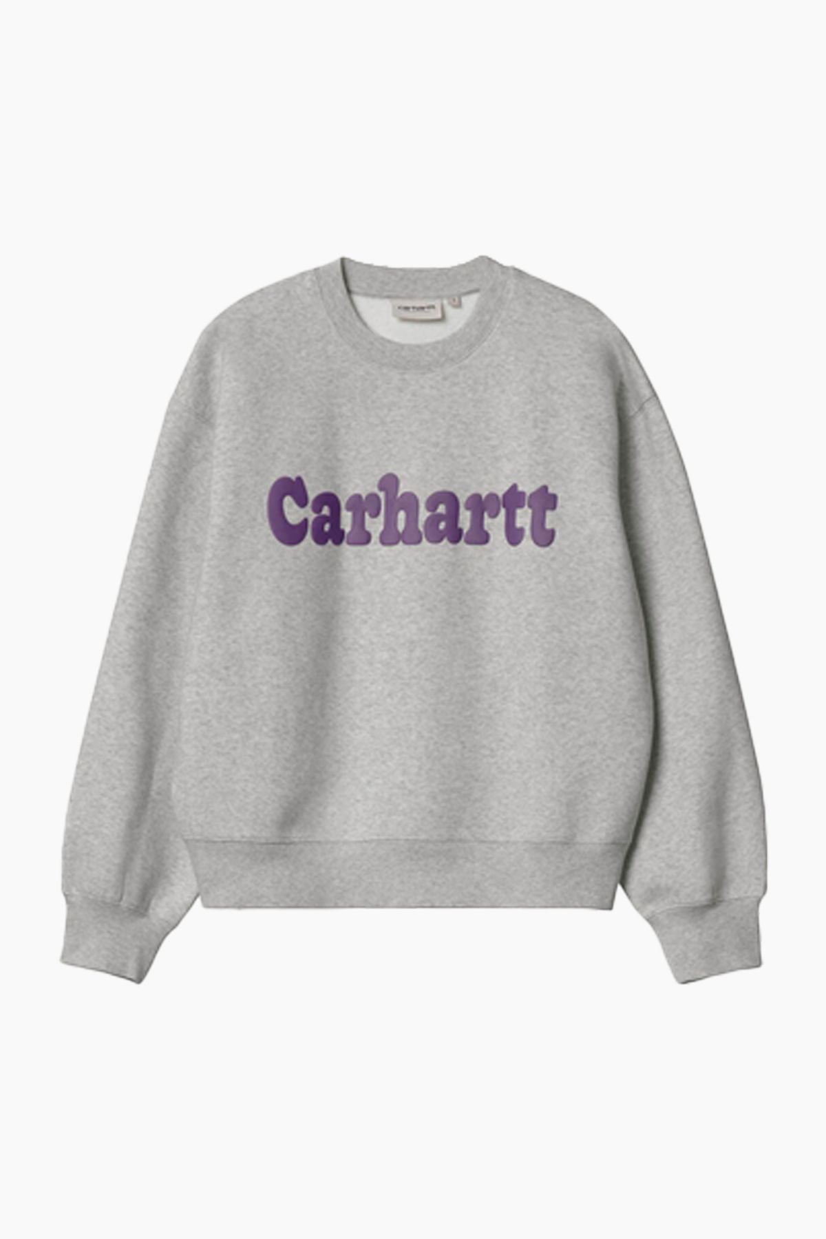 W' Bubbles Sweat - Grey Heather/Cassis - Carhartt WIP - Grå XS