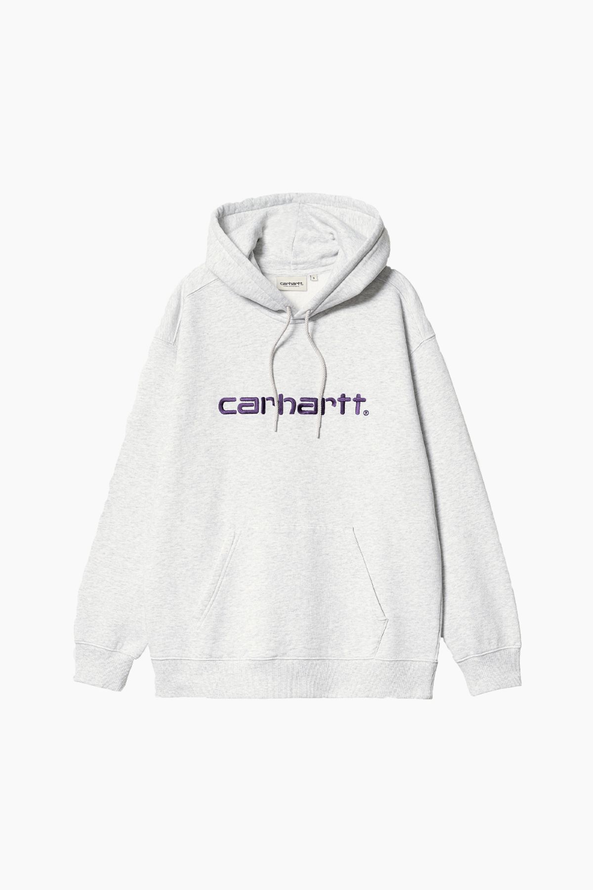 W' Hooded Carhartt Hoodie - Ash Heather/Cassis - Carhartt WIP - Grå M