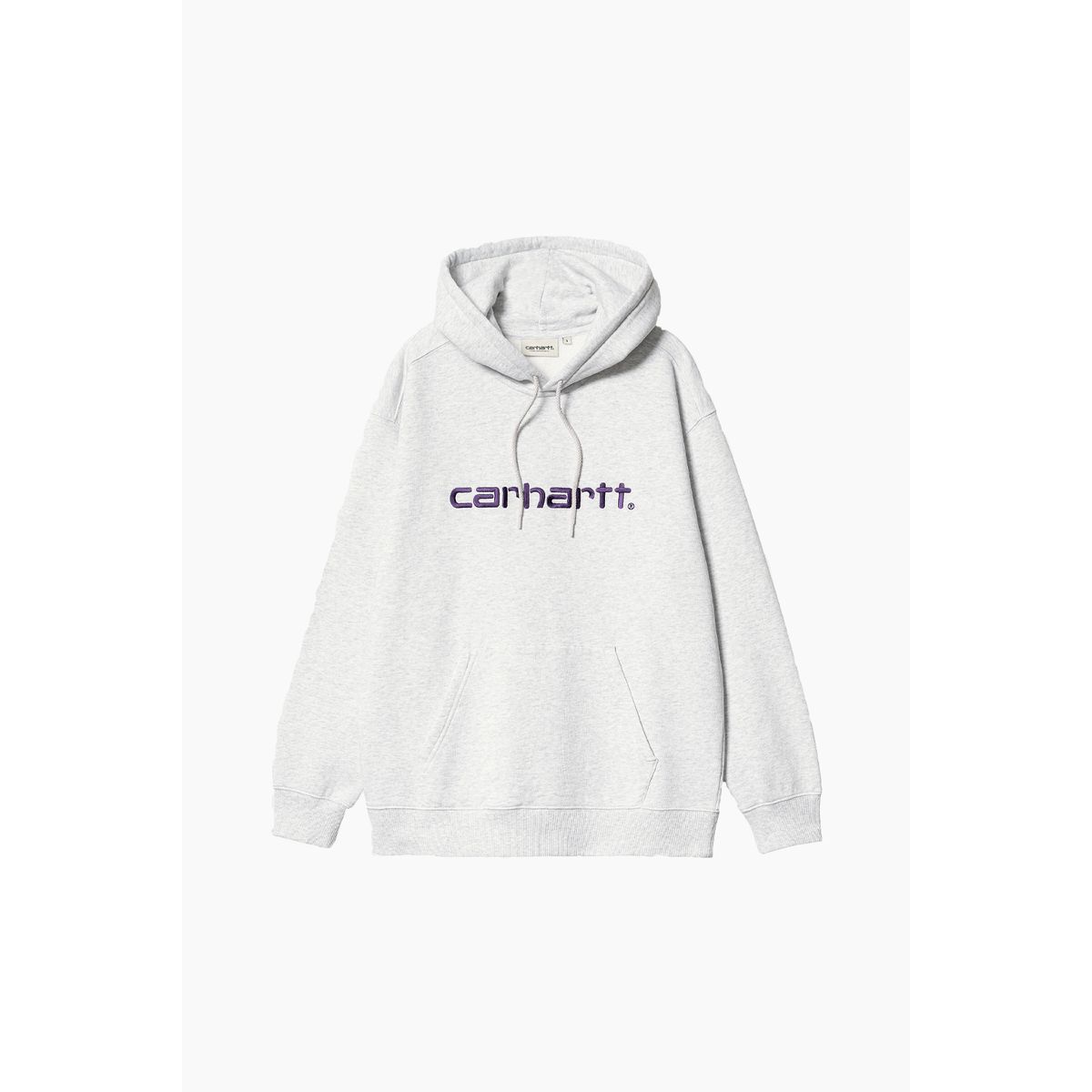 W' Hooded Carhartt Hoodie - Ash Heather/Cassis - Carhartt WIP - Grå S