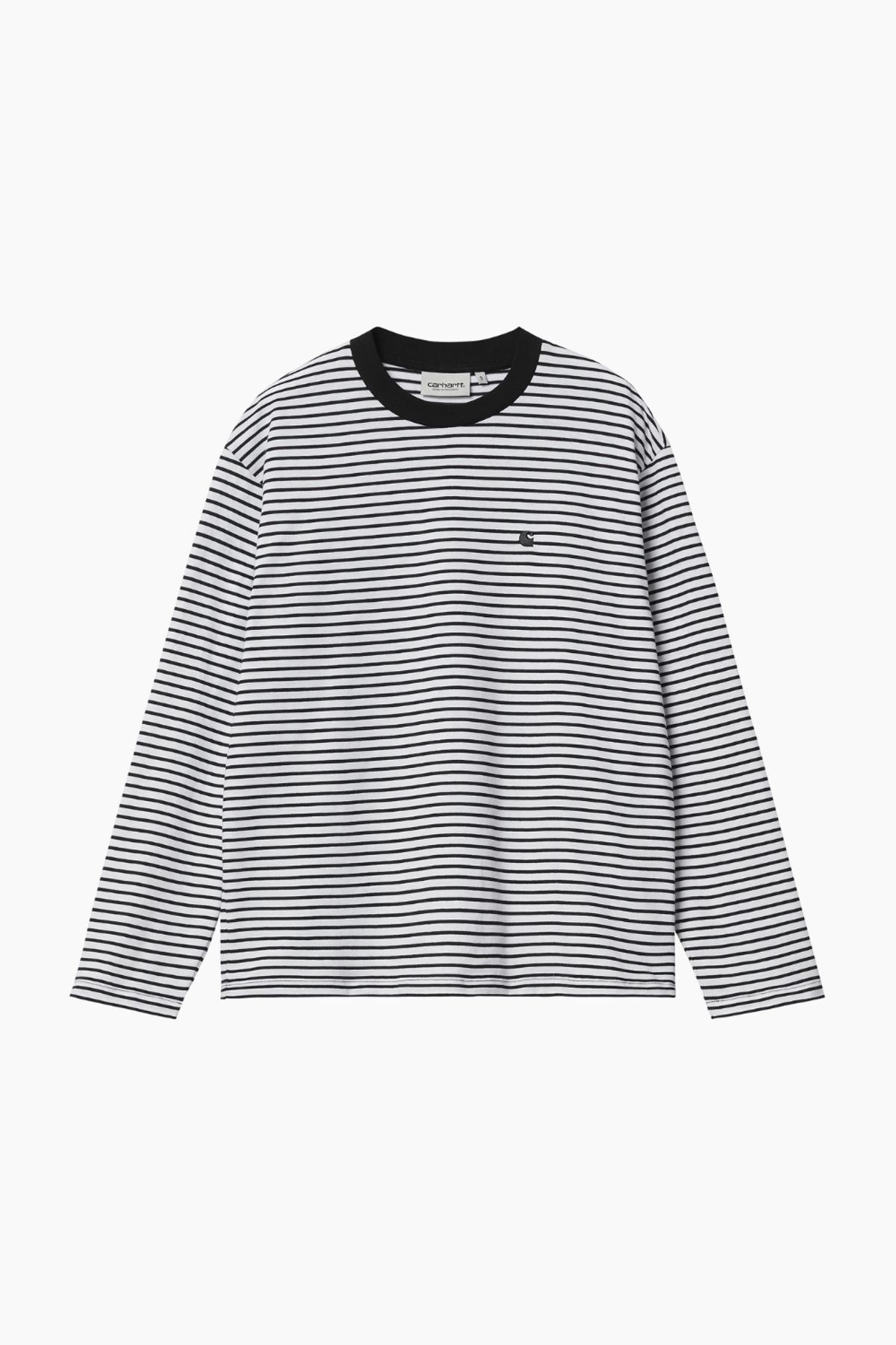 W' L/S Coleen T-Shirt - Coleen Stripe, White/Black - Carhartt WIP - Stribet S