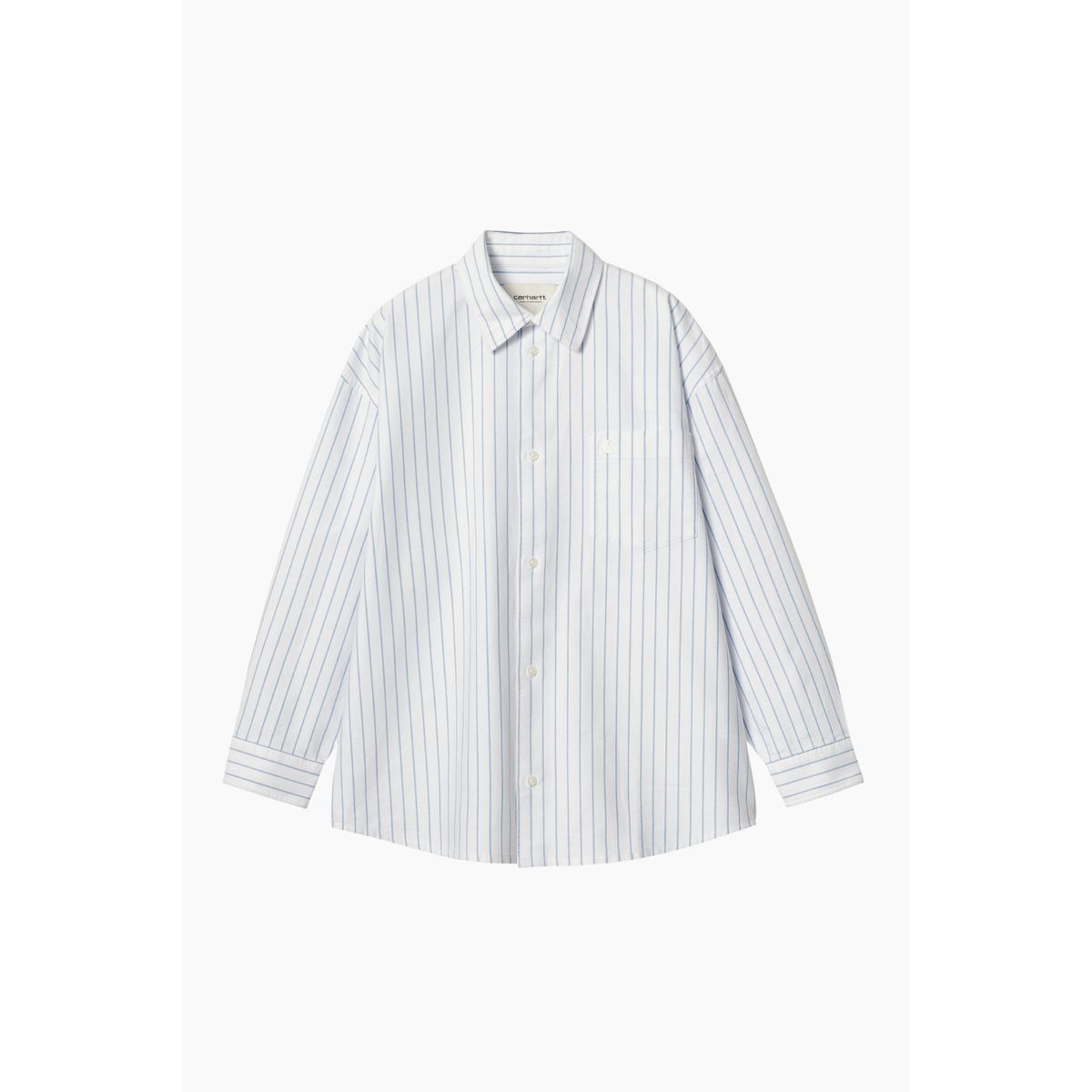 W' L/S Downlen Shirt - Dowlen Stripe, White - Carhartt WIP - Stribet L