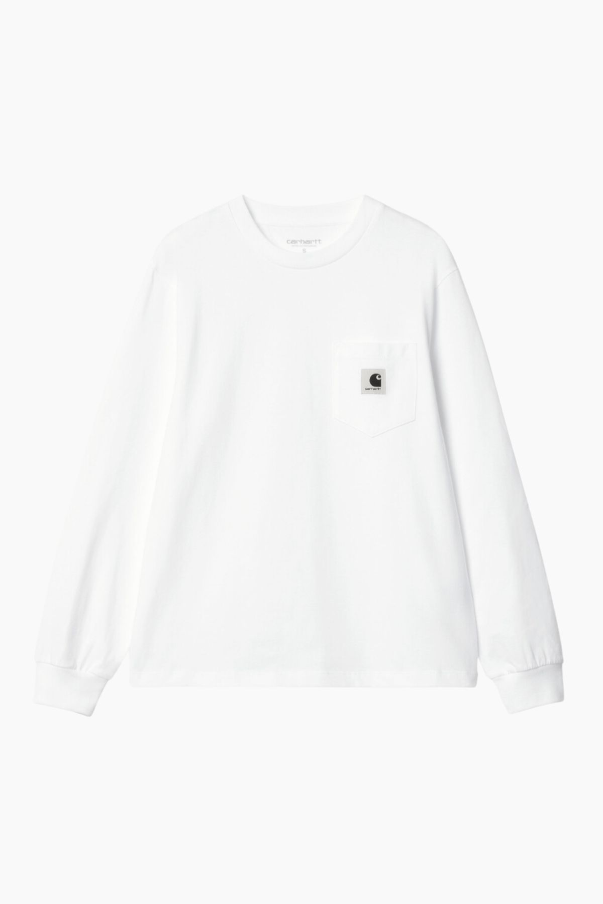 W' L/S Pocket T-Shirt - White - Carhartt WIP - Hvid S