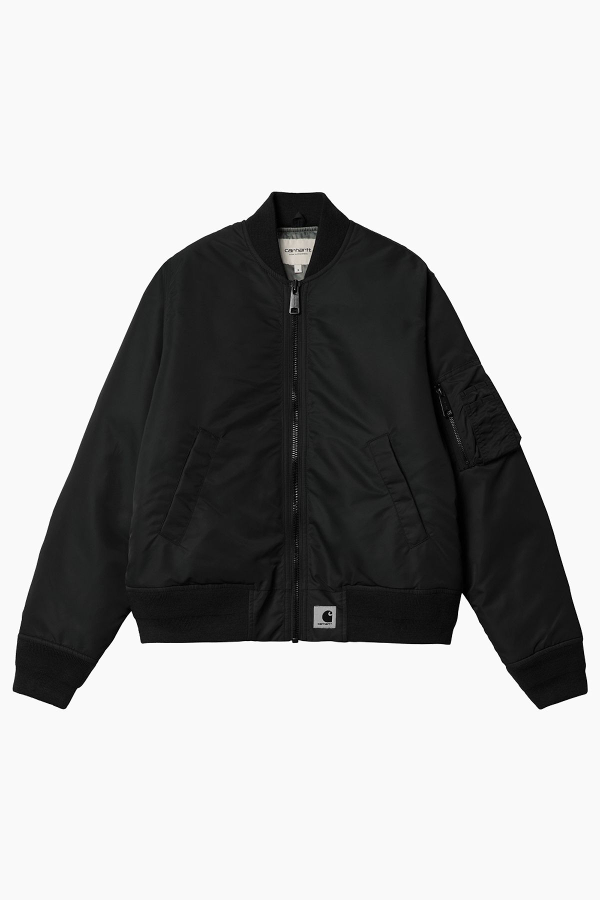 W' Olten Bomber Jacket - Black/Smoke Green - Carhartt WIP - Sort M