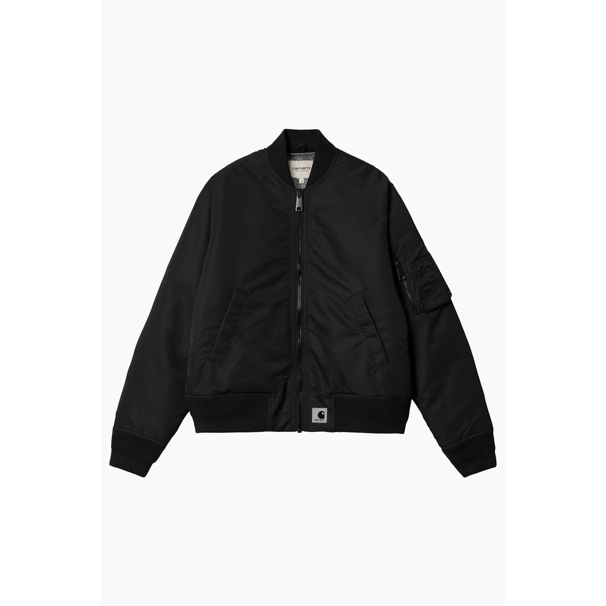 W' Olten Bomber Jacket - Black/Smoke Green - Carhartt WIP - Sort S