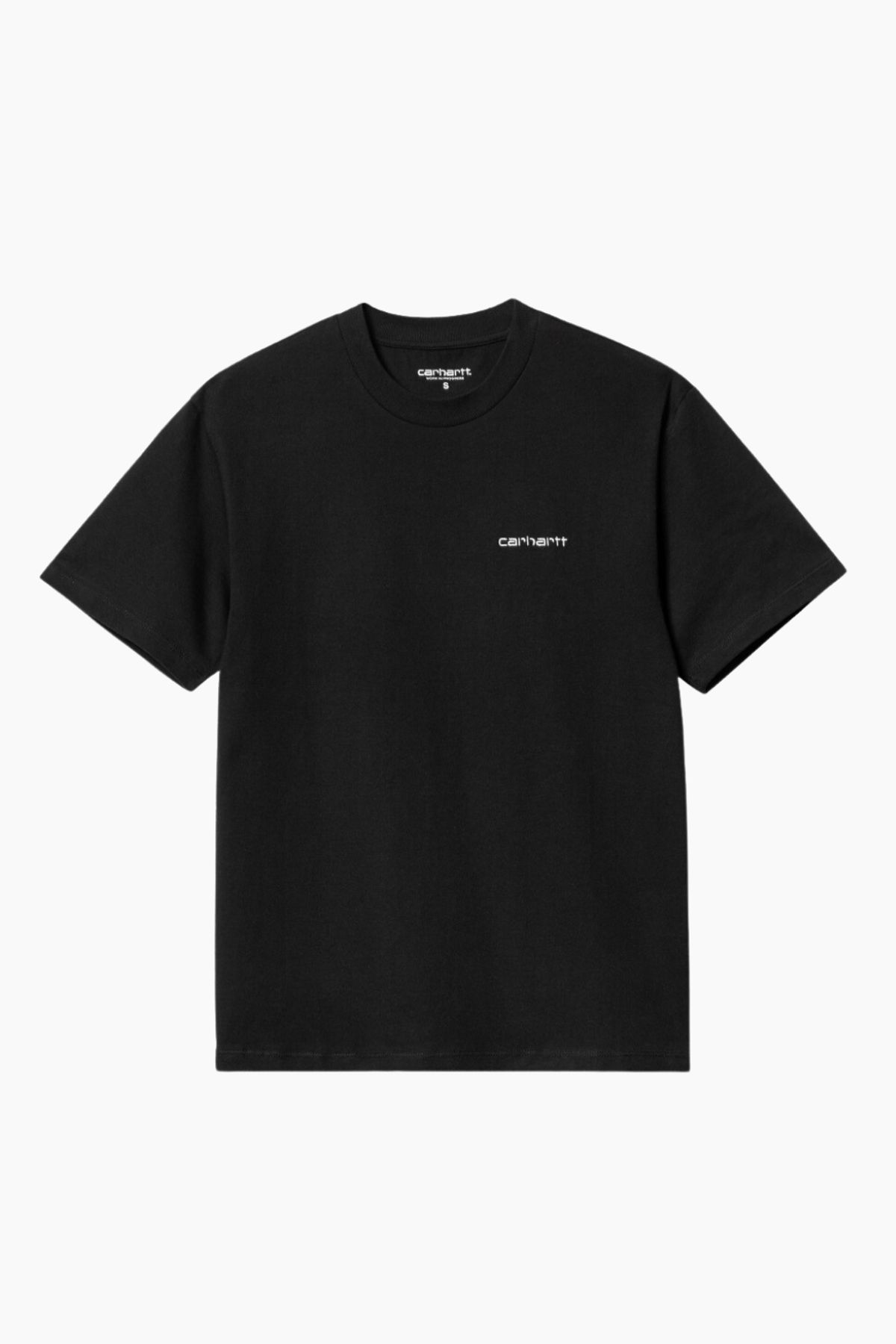 W' S/S Script Embroidery T-S - Black/White - Carhartt WIP - Sort S