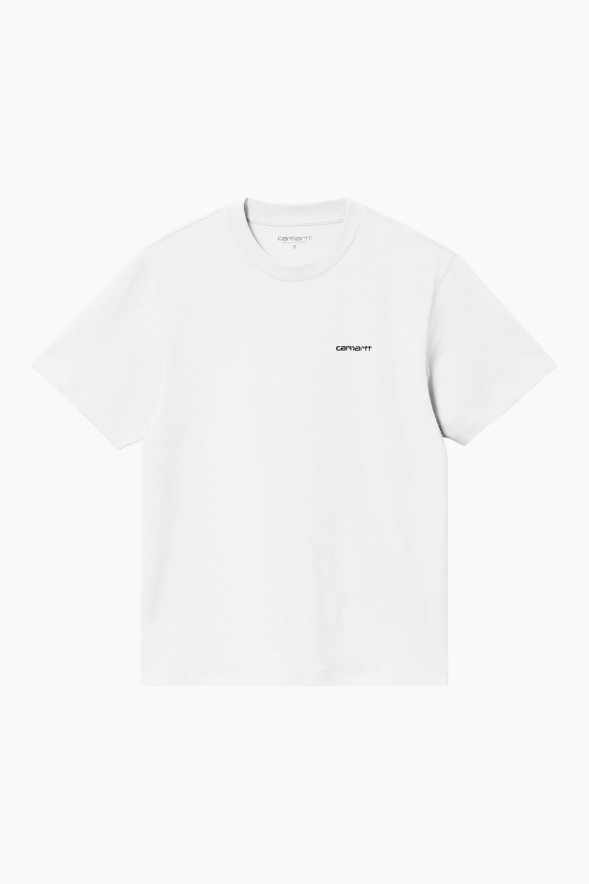 W' S/S Script Embroidery T-S - White/Black - Carhartt WIP - Hvid L