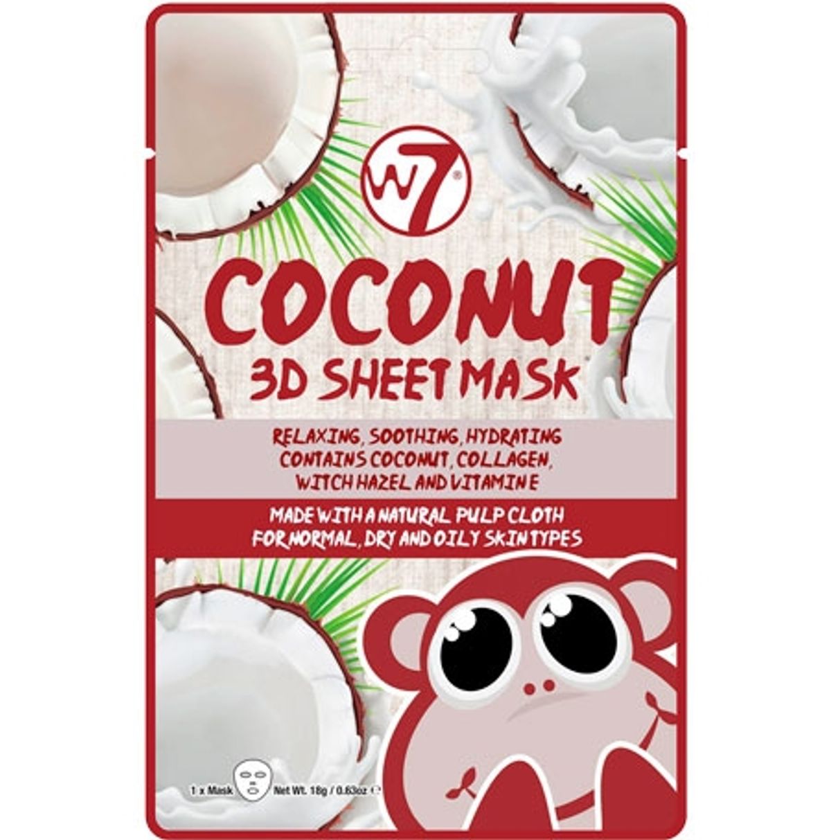 W7 3D Coconut Sheet Maske