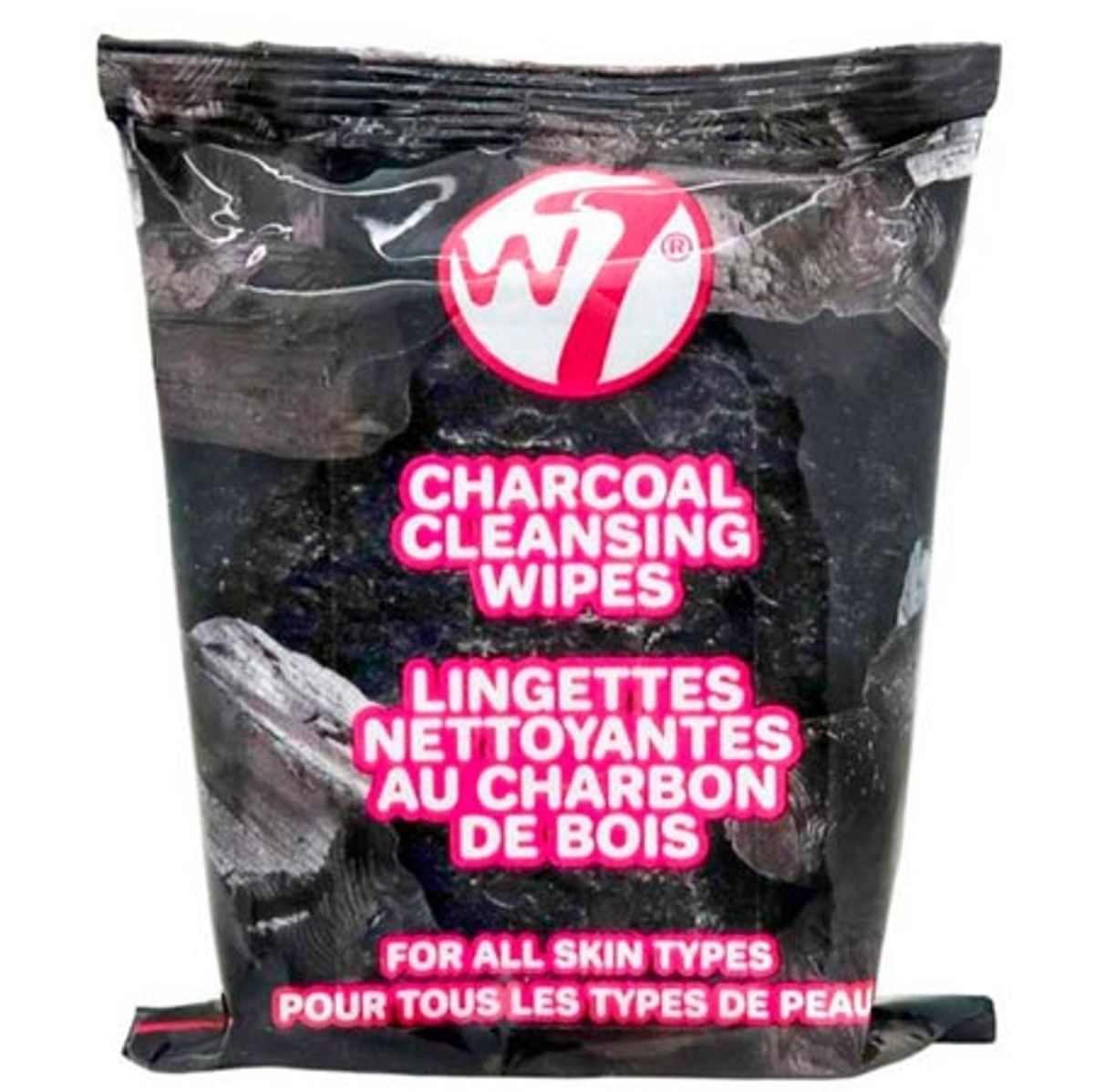 W7 Charcoal Cleansing Wipes - 25 stk