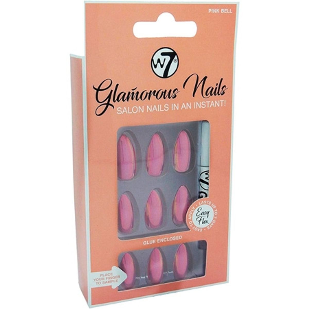 W7 Glamorous Nails Pink Bell - 24 stk