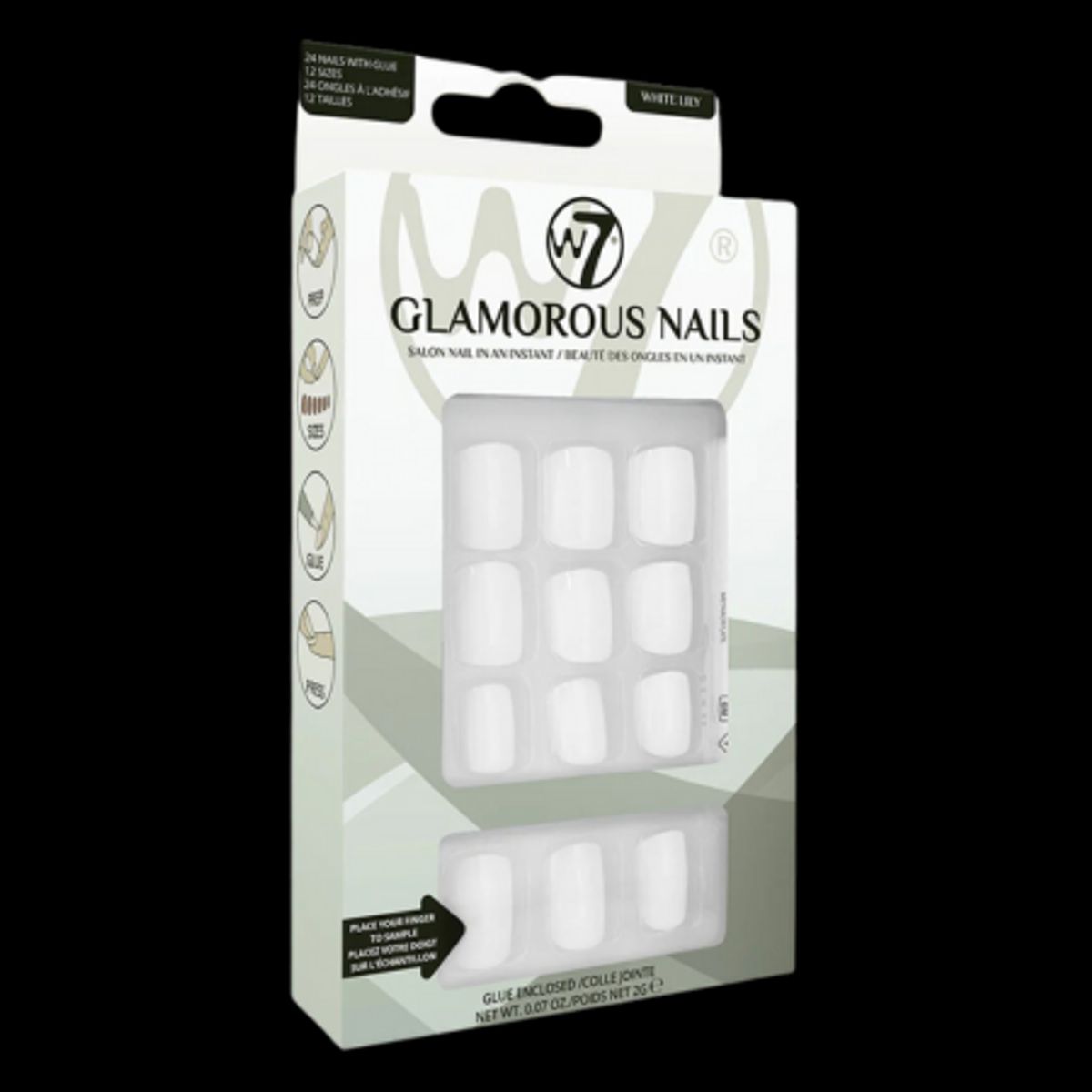 W7 Glamorous Nails White Lily - 24 stk