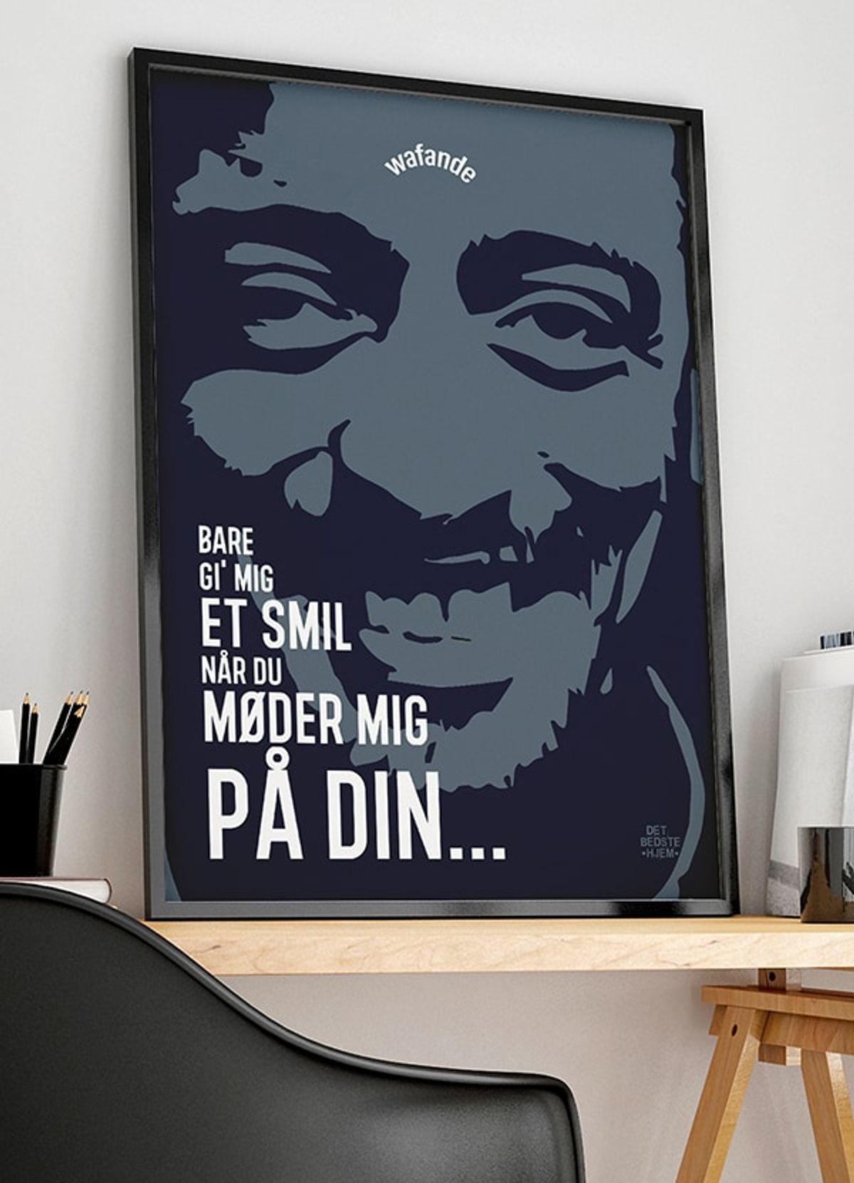 Wafande plakat - Bare gi mig et smil - 50 x 70 cm - Kr. 279,-