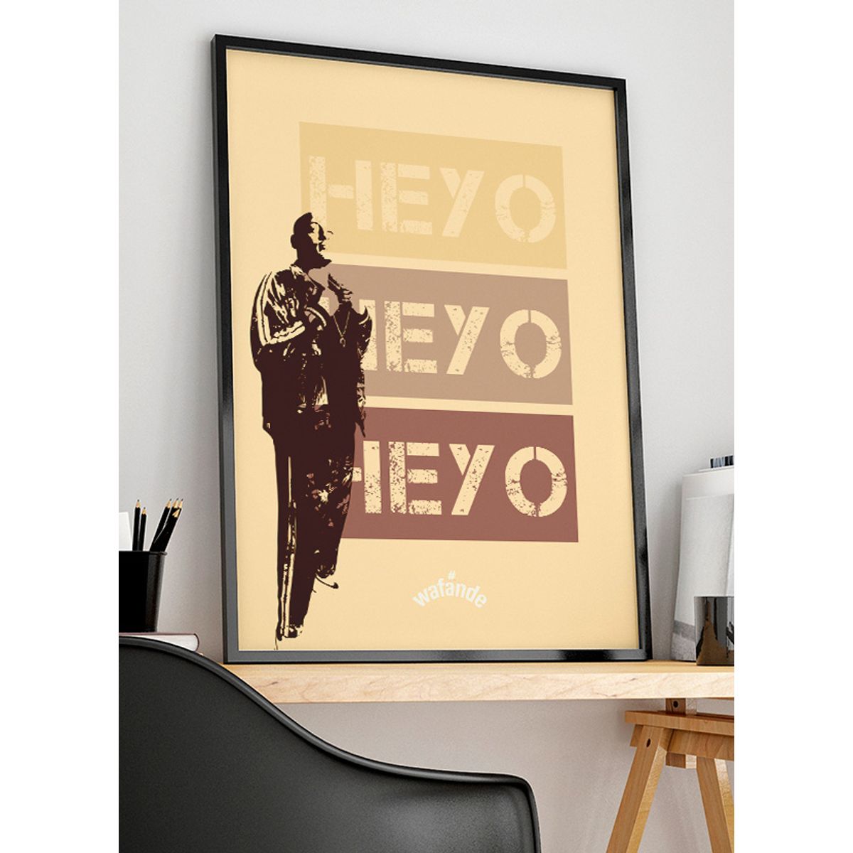 Wafande plakat - grafisk Heyo Heyo Heyo - 70 x 100 cm - Kr. 349,-