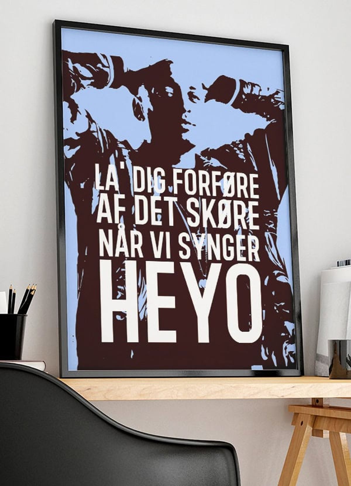 Wafande plakat - Heyo blå - 30 x 40 cm - Kr. 219,-