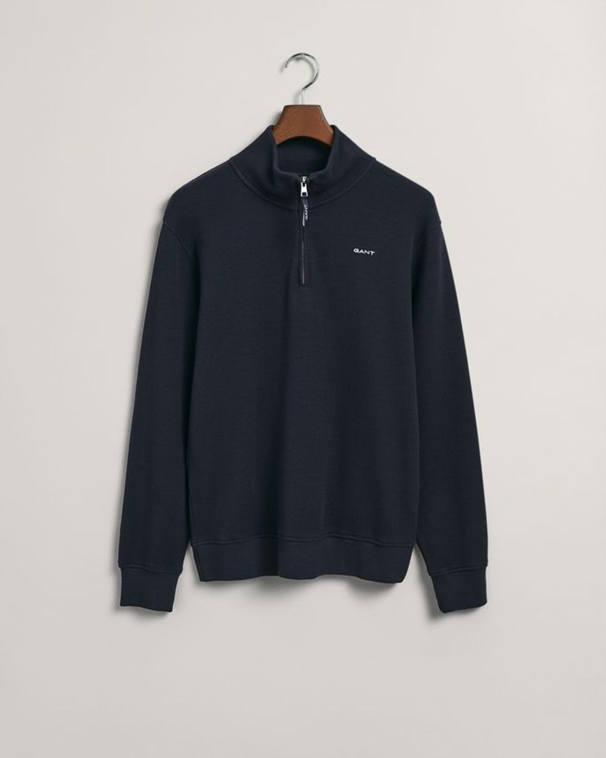 WAFFLE TEXTURE HALF ZIP