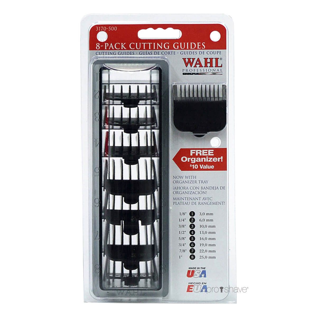 Wahl Professional Nylon Afstandskamme, Sort, 8 stk.