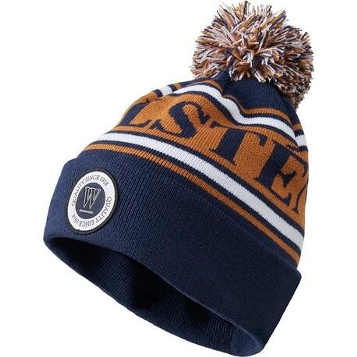 Wahlsten logo Beanie - Navy/brun