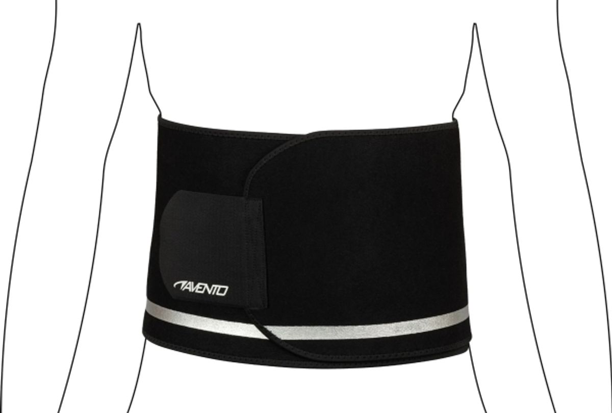 Waist Trimmer Belt Avento 44Si Adjustable S/M Black/Silver Grey