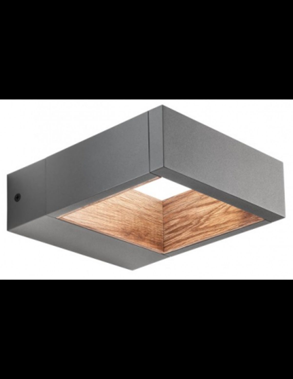 WALD Væglampe i aluminium B18,1 cm 1 x 10W COB LED - Mat mørkegrå/Brun træ