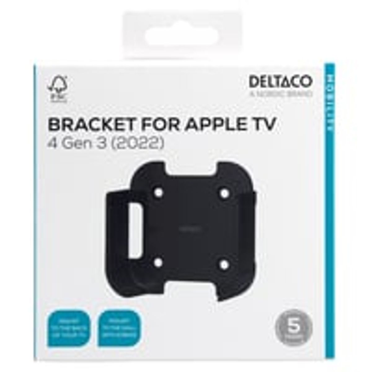 Wall mount for 4K Gen 3 Apple TV, black